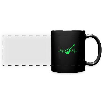 Heartbeat - heartbeat / guitar - Full Colour Panoramic Mug - black - Front