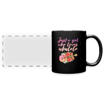 Uke Guitar Gift I Guitariste Ukulele Hawaï - Mug panoramique uni - noir - Devant