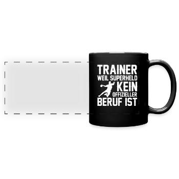 Handball Trainer I Handballer Jugendtrainer - Panorama-Tasse farbig - Schwarz - Vorne