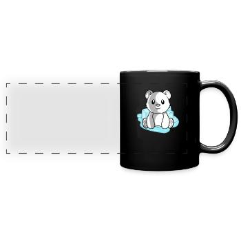 Eisbär Polarbär - Panorama-Tasse farbig - Schwarz - Vorne