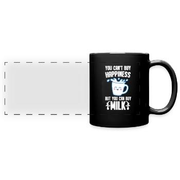 Milk raw milk whole milk - Full Colour Panoramic Mug - black - Front