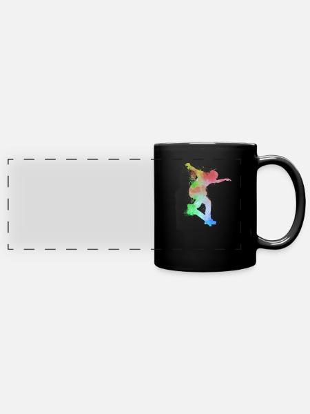 Skateboard Skateboarder Halfpipe Skater - Panorama-Tasse farbig - Schwarz