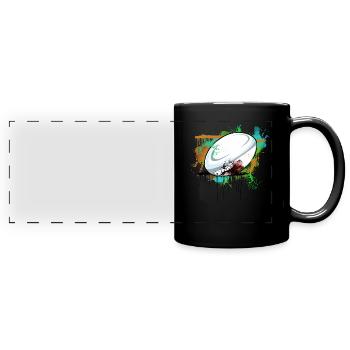 Rugby - Panorama-Tasse farbig - Schwarz - Vorne