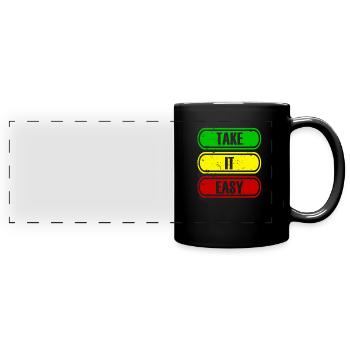 Reggae Dancehall Rasta Rastafari - Full Colour Panoramic Mug - black - Front