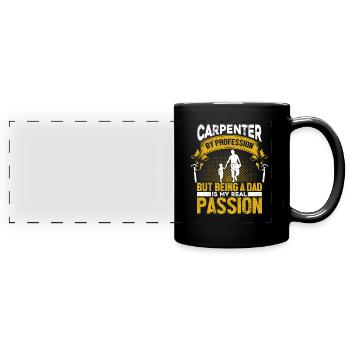 Zimmermann Tischler Schreiner - Panorama-Tasse farbig - Schwarz - Vorne