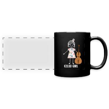 Cello Cellist Cellistin - Full Colour Panoramic Mug - black - Front