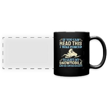 Schneemobil - Panorama-Tasse farbig - Schwarz - Vorne