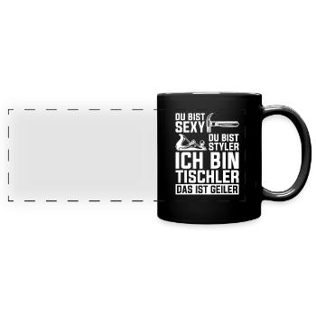 Zimmermann Tischler Schreiner - Panorama-Tasse farbig - Schwarz - Vorne