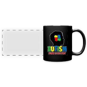 Autism Autistic - Full Colour Panoramic Mug - black - Front