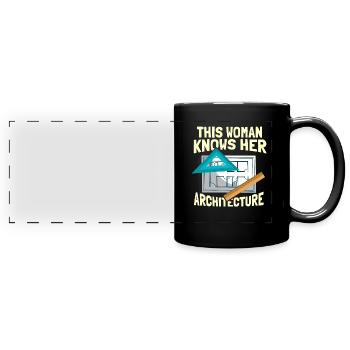 Architecte - Mug panoramique uni - noir - Devant