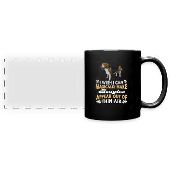 Beagle Hund - Panorama-Tasse farbig - Schwarz - Vorne