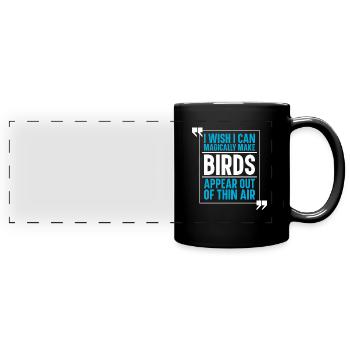 Vogel Vögel - Panorama-Tasse farbig - Schwarz - Vorne