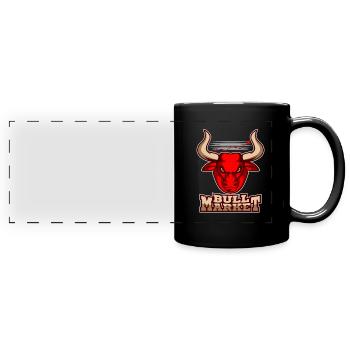 Bull Market Bull Bear Day Trader Investor Stock - Full Colour Panoramic Mug - black - Front