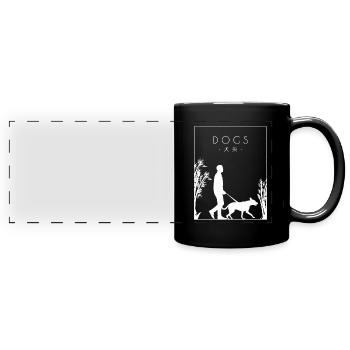 Dogs Chinese Hanzi Mâle Quadrupède Wauwau - Mug panoramique uni - noir - Devant