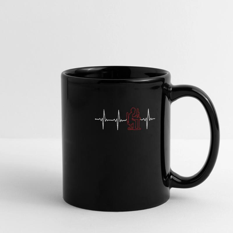 Programmer Heartbeat Softwareentwickler Coder Panorama-Tasse farbig