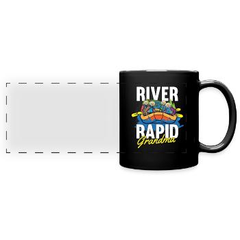 Rafting Canoë Kayak d’eau vive - Mug panoramique uni - noir - Devant