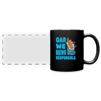 Rafting Canoë Kayak d’eau vive - Mug panoramique uni - noir - Devant