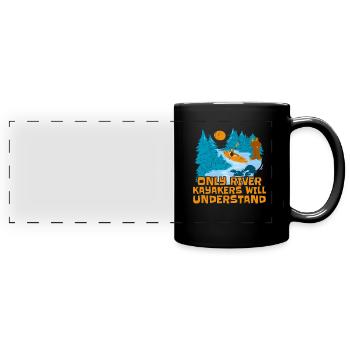 Kayak river kayak - Full Colour Panoramic Mug - black - Front