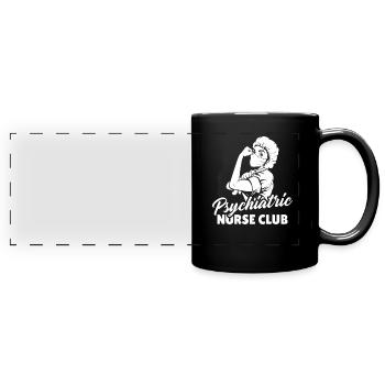 Krankenschwester Psychiatrie - Panorama-Tasse farbig - Schwarz - Vorne
