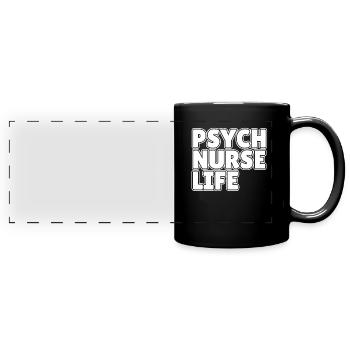 Krankenschwester Psych Nurse Life - Panorama-Tasse farbig - Schwarz - Vorne