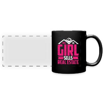 Immobilienmakler Mädchen - Panorama-Tasse farbig - Schwarz - Vorne
