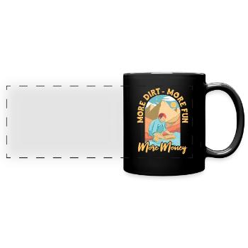 Prospectors Digging Treasure - Full Colour Panoramic Mug - black - Front