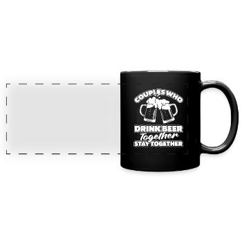 Beer Beer Lovers Couple - Full Colour Panoramic Mug - black - Front