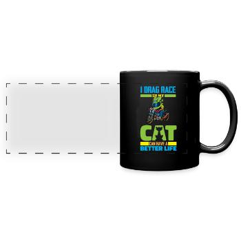 Dragster Drag Race Cat - Mug panoramique uni - noir - Devant