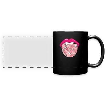 Smoothie Zunge - Panorama-Tasse farbig - Schwarz - Vorne