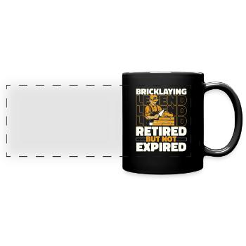 Briqueteur à la retraite - Mug panoramique uni - noir - Devant