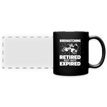 Ornithologues à la retraite - Mug panoramique uni - noir - Devant