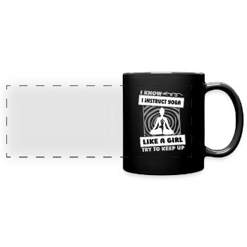 Yoga Teacher Yoga Instructor Girl - Full Colour Panoramic Mug - black - Front