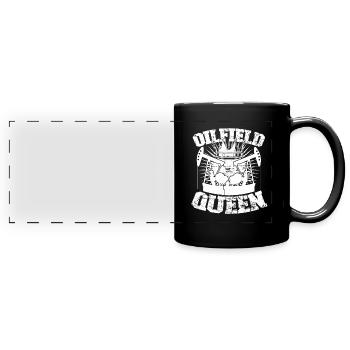 Ölfeld Bohrinsel Königin - Panorama-Tasse farbig - Schwarz - Vorne