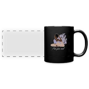 Libérez votre âme Kundalini Ashtanga Hatha Asanas - Mug panoramique uni - noir - Devant