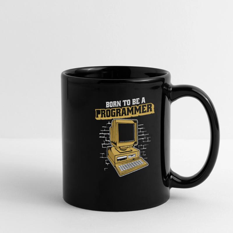 Né pour être un programmeur Développeur Coder Mug panoramique uni