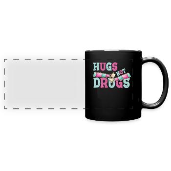 Umarmungen Statt Drogen - Panorama-Tasse farbig - Schwarz - Vorne