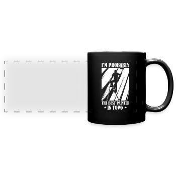 Maler Lackierer Am Besten - Panorama-Tasse farbig - Schwarz - Vorne