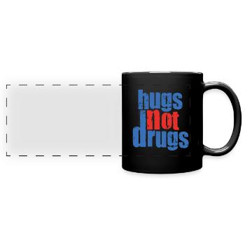 Umarmungen Statt Drogen - Panorama-Tasse farbig - Schwarz - Vorne