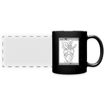Pilzsammler Pilze Lustig Pilzzwerg - Panorama-Tasse farbig - Schwarz - Vorne