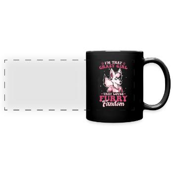 Furry Fandom Fursuits Crazy - Mug panoramique uni - noir - Devant