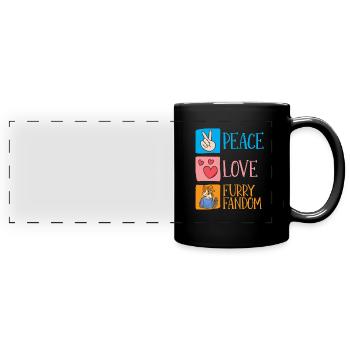 Furry Fandom Fursuits Heart - Mug panoramique uni - noir - Devant