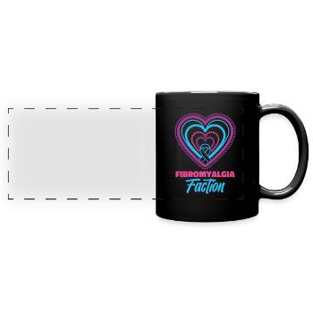 Fibromyalgia Rheumatism Heart - Full Colour Panoramic Mug - black - Front