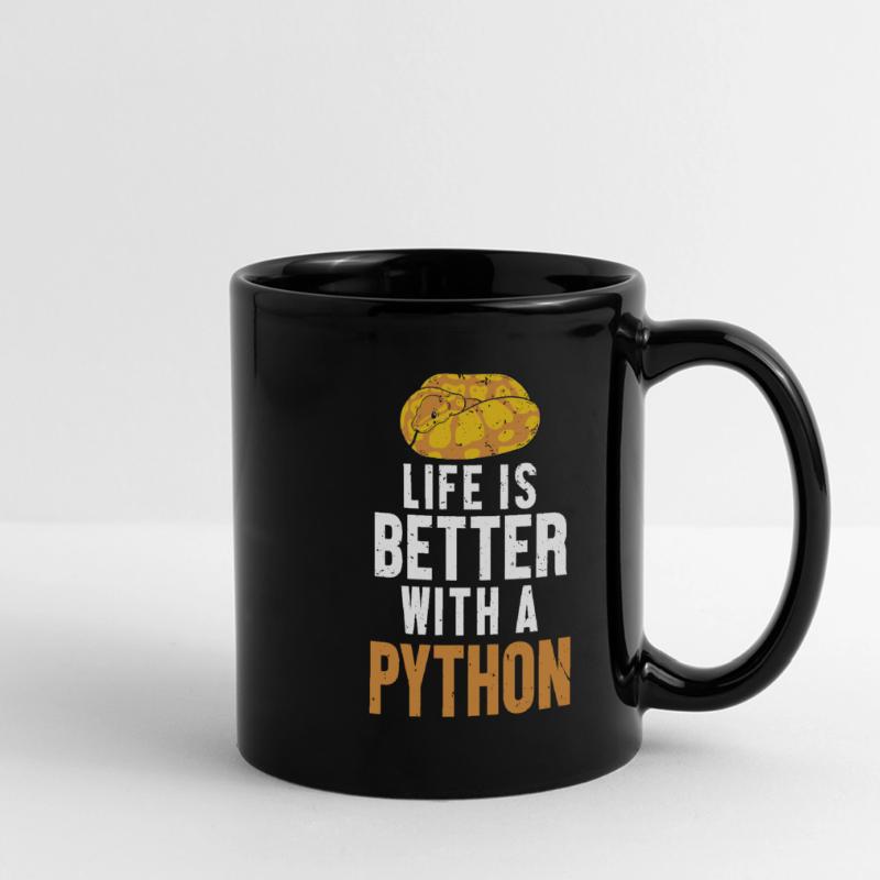 La vie est meilleure avec une boule de banane serpent Python Mug panoramique uni
