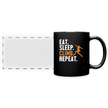 Eat Sleep Climb Repeat Alpinklettern - Panorama-Tasse farbig - Schwarz - Vorne