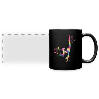 Gymnast with clubs Rhythmic gymnastics - Full Colour Panoramic Mug - black - Front