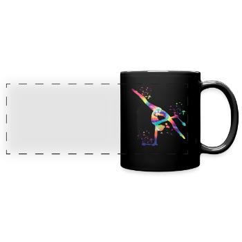 Gymnast with clubs Rhythmic gymnastics - Full Colour Panoramic Mug - black - Front