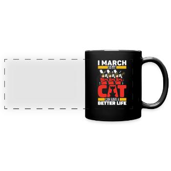 Fan Parade Parade Cat - Full Colour Panoramic Mug - black - Front