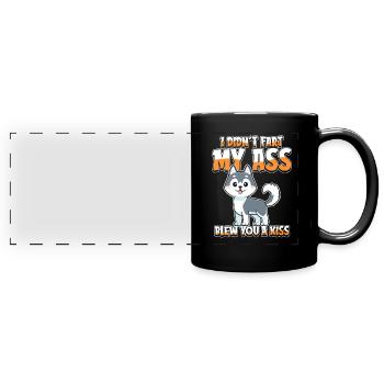Wolf drôle Je n’ai pas pété mes fesses t’a soufflé un baiser - Mug panoramique uni - noir - Devant