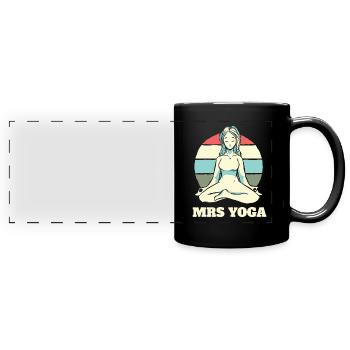 Fille de yoga - Mug panoramique uni - noir - Devant