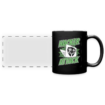 Attaque de hacker Social Engineering Phishing Sniffer - Mug panoramique uni - noir - Devant